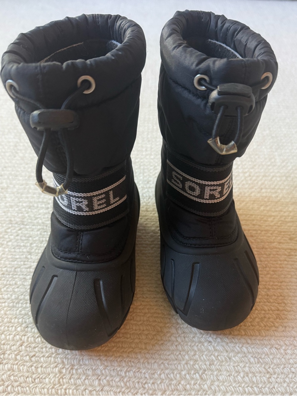 Sorel Kids Black Winter Snow Boot with Toggle Closure